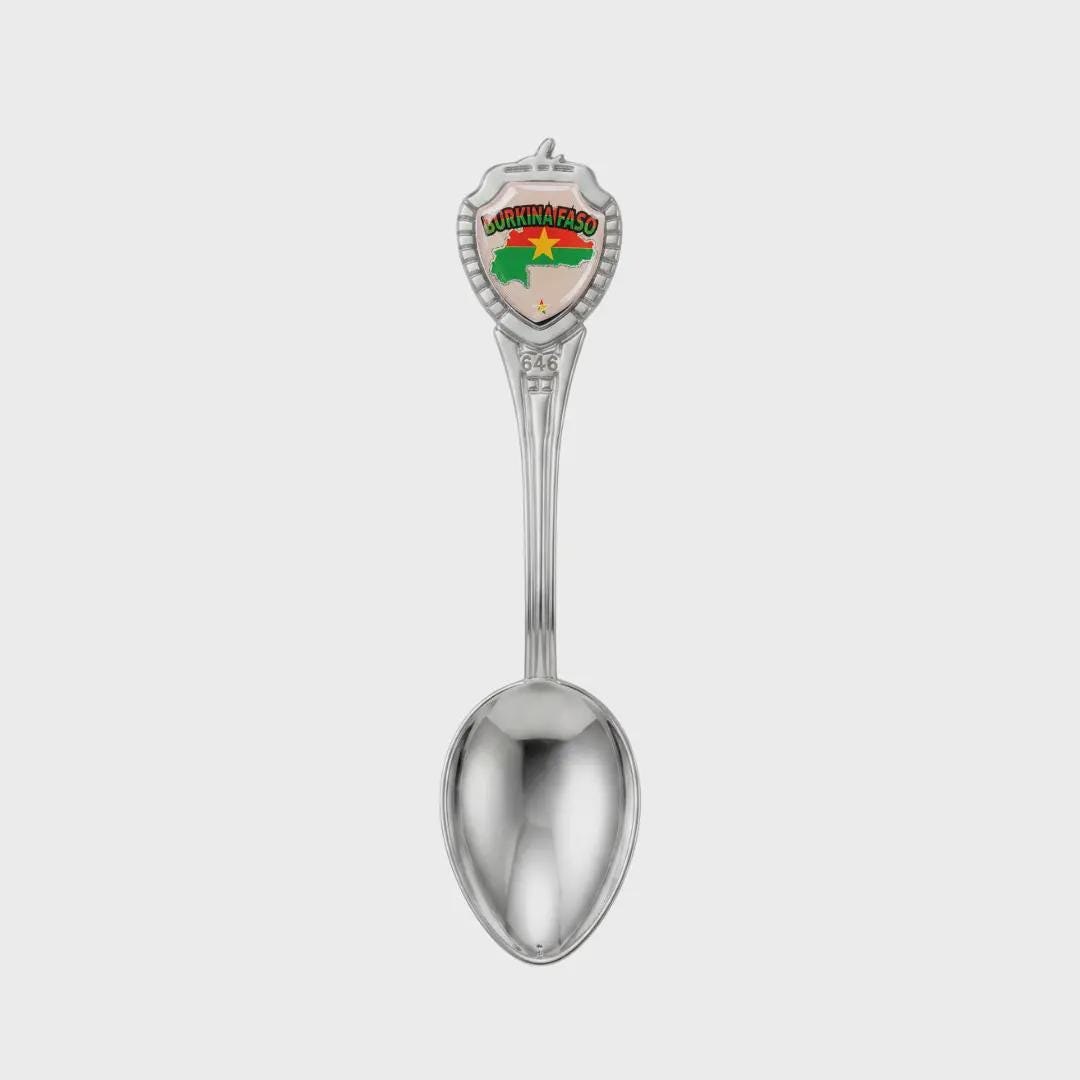 Burkina Faso Mini Spoon Collectible Souvenir 3.4"