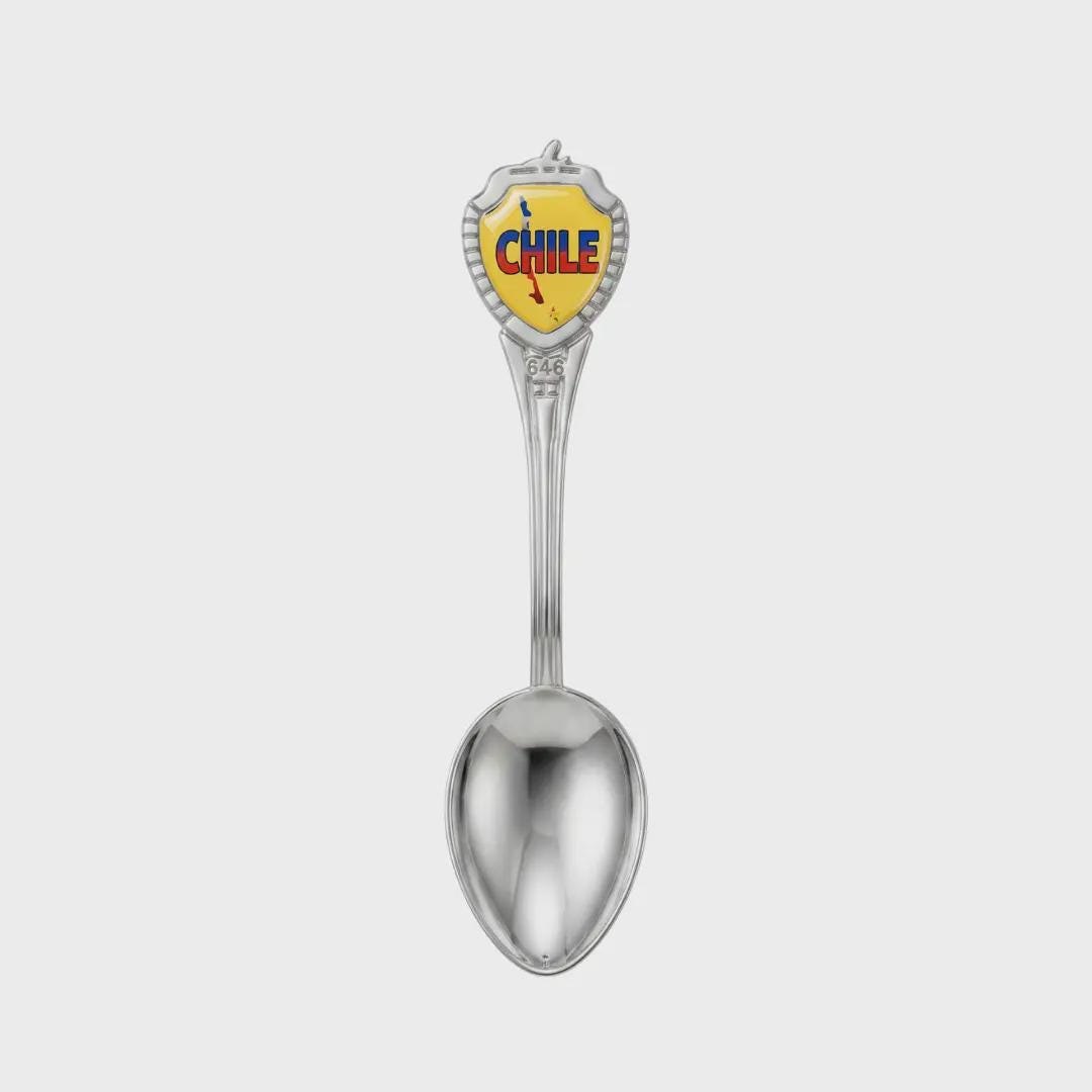 Chile Mini Spoon Collectible Souvenir 3.4"