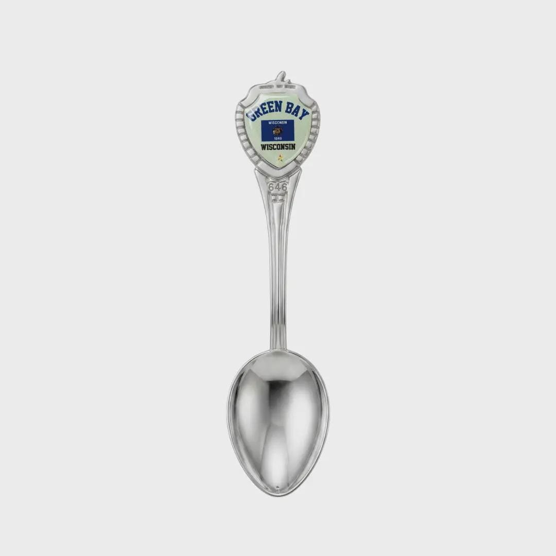 Green Bay Wisconsin Mini Spoon Collectible Souvenir 3.4"