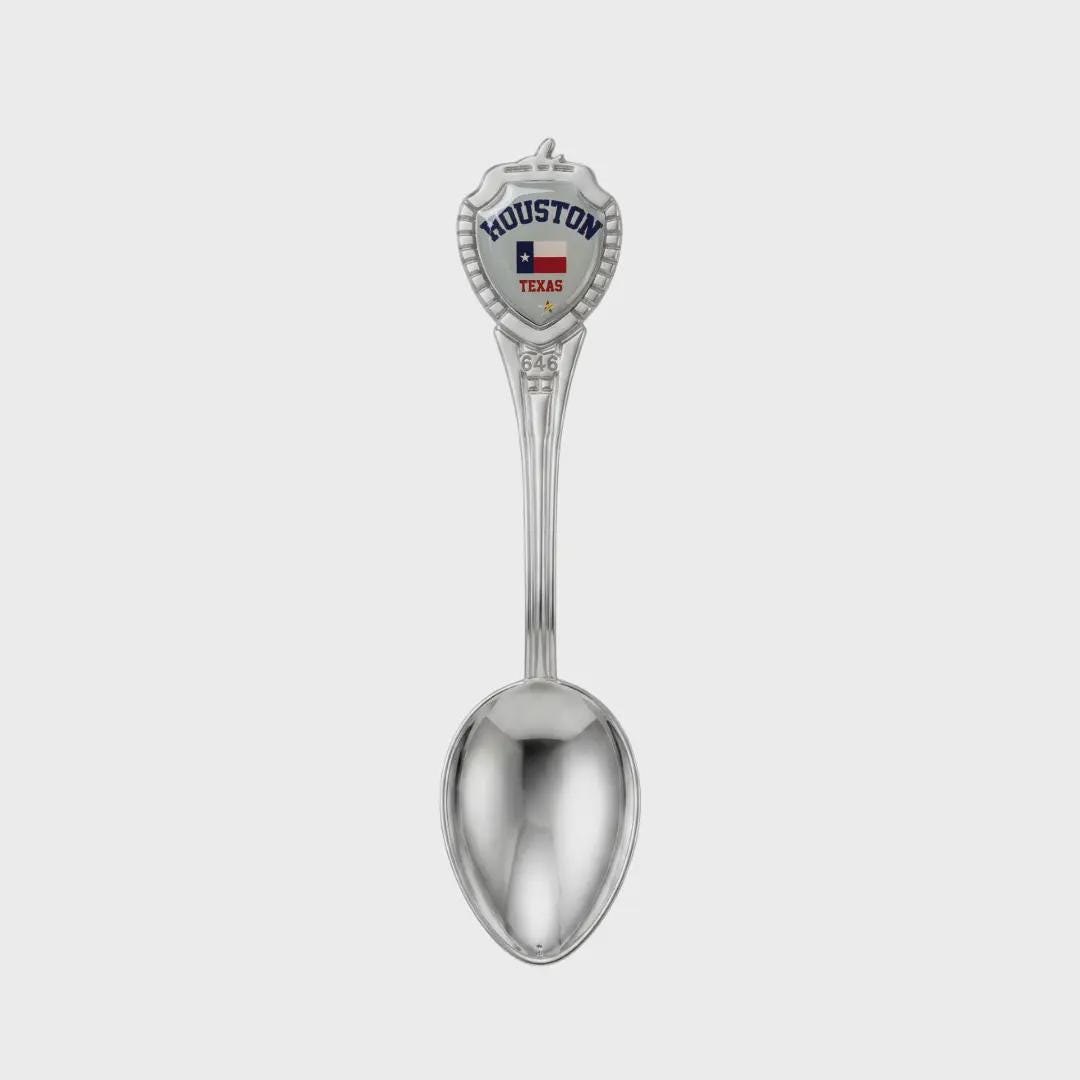 Houston Texas Mini Spoon Collectible Souvenir 3.4"