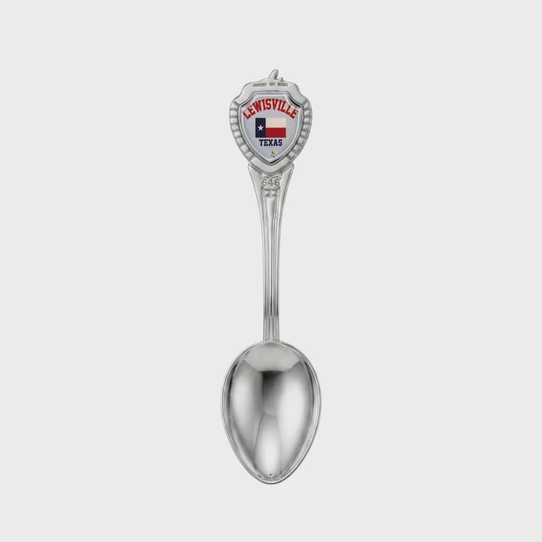 Lewisville Texas Mini Spoon Collectible Souvenir 3.4"