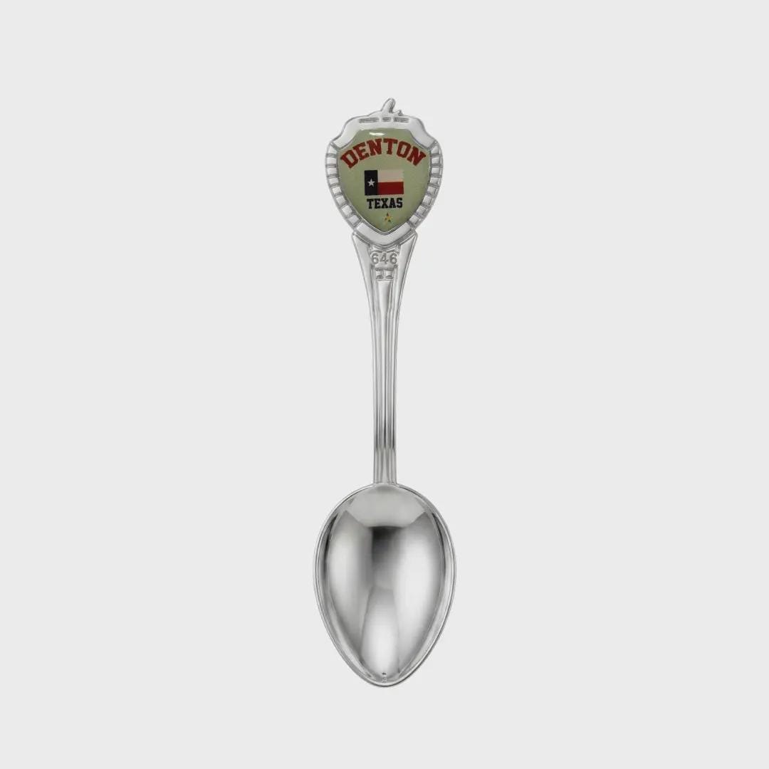Denton Texas Mini Spoon Collectible Souvenir 3.4"