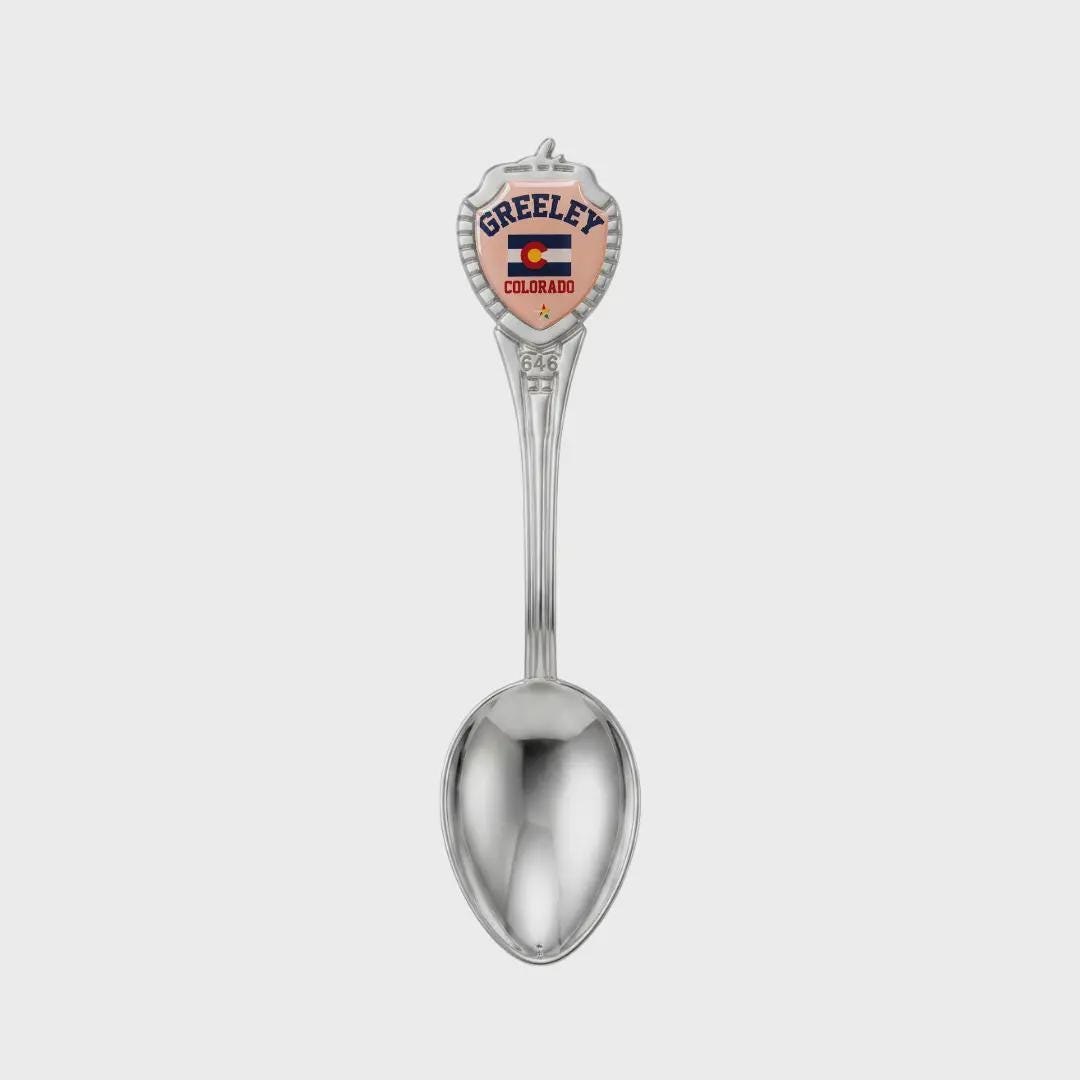 Greeley Colorado Mini Spoon Collectible Souvenir 3.4"
