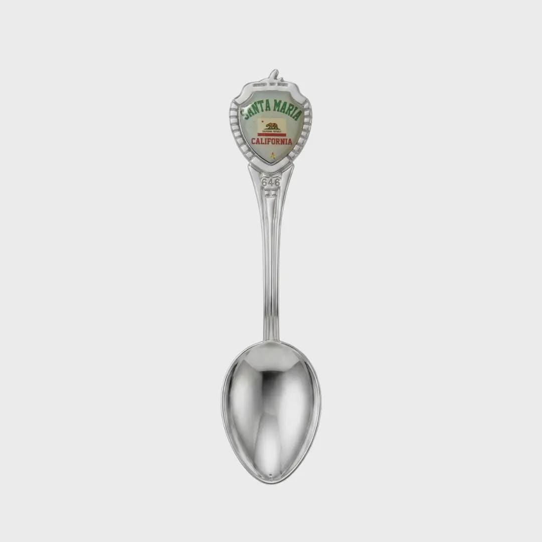 Santa Maria California Mini Spoon Collectible Souvenir 3.4"