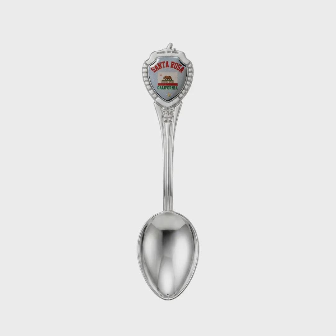 Santa Rosa California Mini Spoon Collectible Souvenir 3.4"
