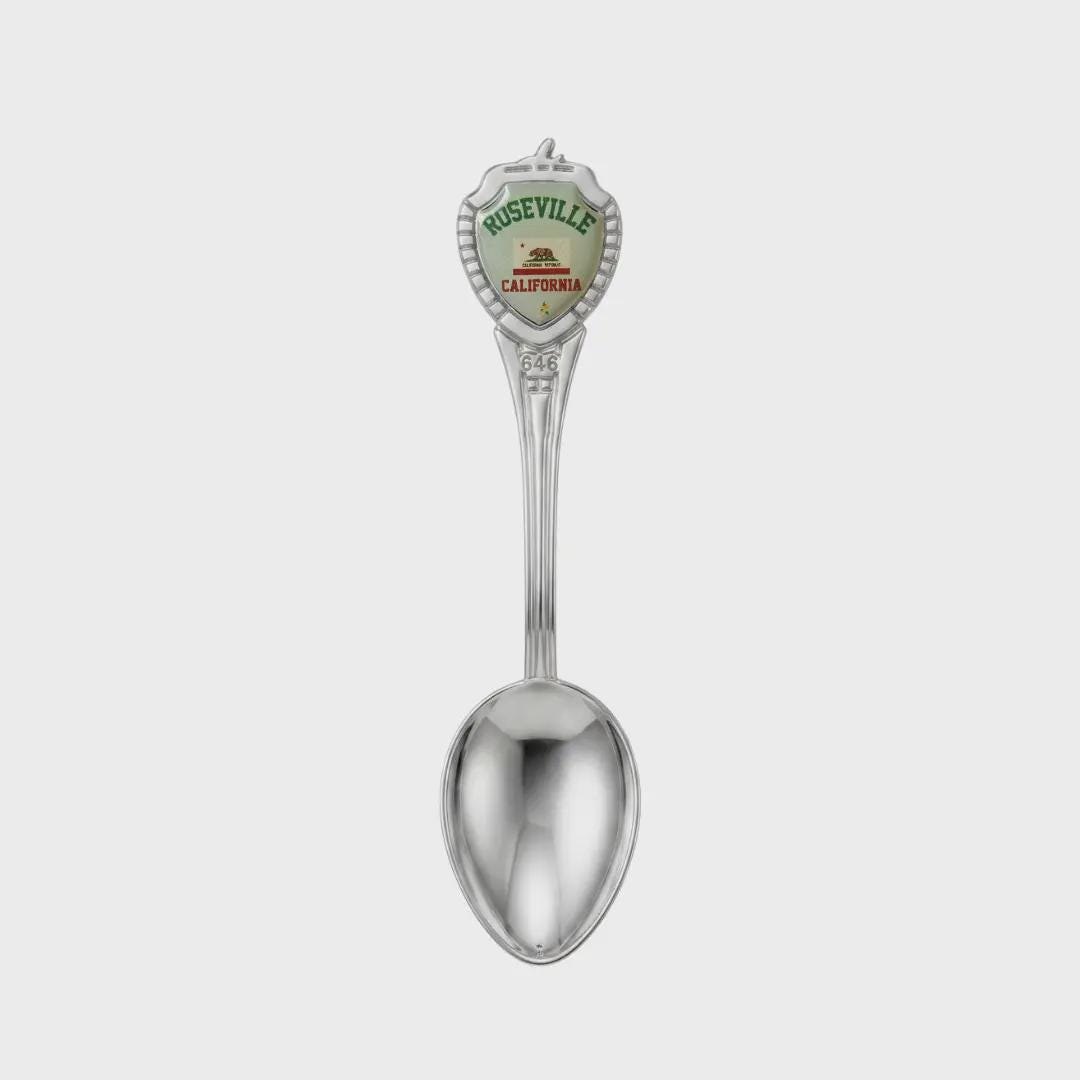 Roseville California Mini Spoon Collectible Souvenir 3.4"