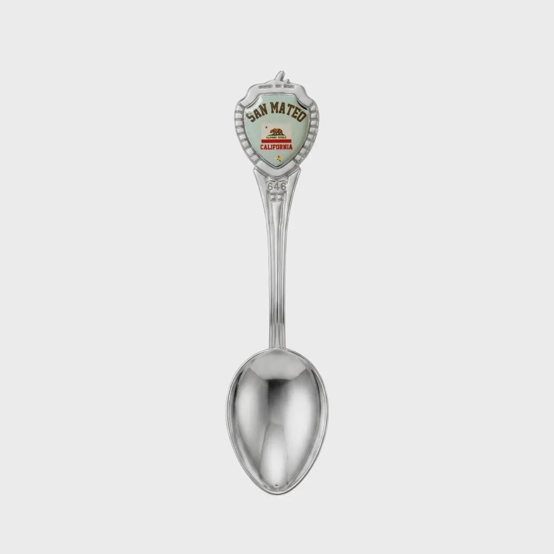 San Mateo California Mini Spoon Collectible Souvenir 3.4"