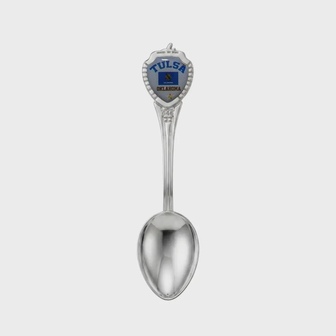 Tulsa Oklahoma Mini Spoon Collectible Souvenir 3.4"