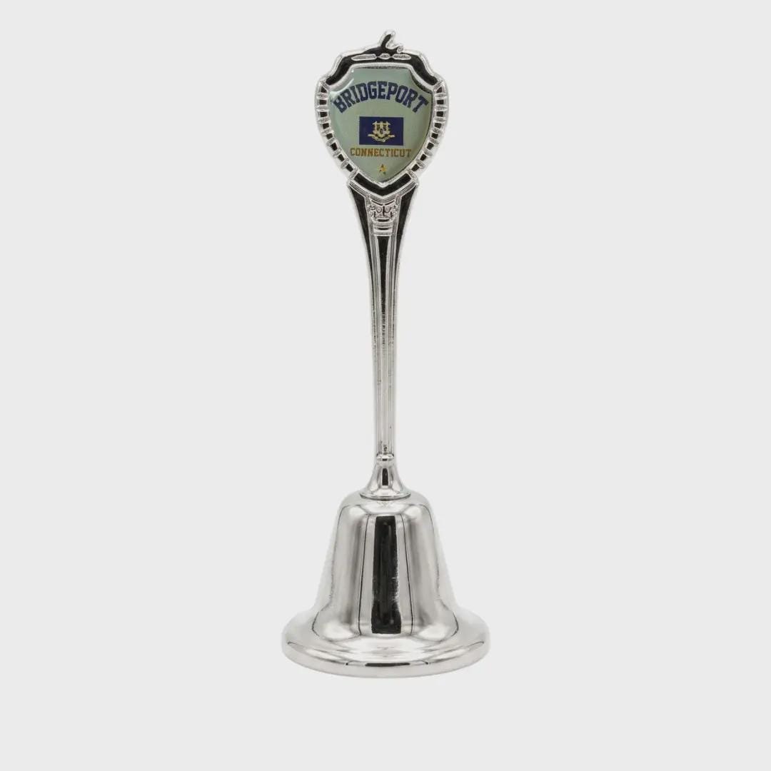 Bridgeport Connecticut Souvenir Metal Zinc Long Bell
