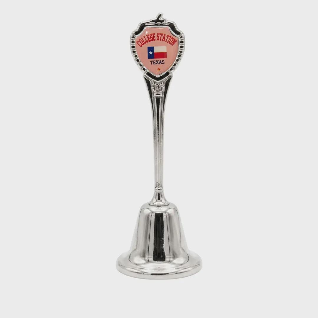 College Station Texas Souvenir Metal Zinc Long Bell