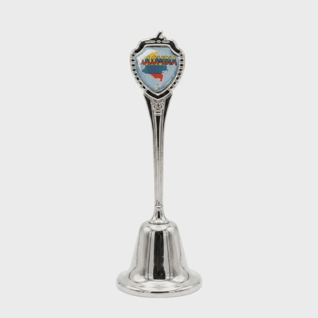 Colombia Collectible Souvenir Metal Zinc Long Bell