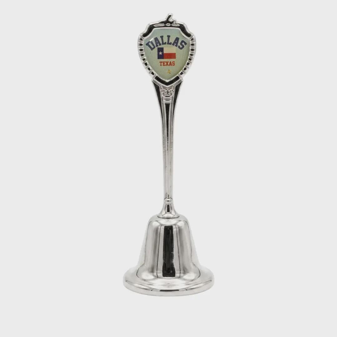 Dallas Texas Collectible Souvenir Metal Zinc Long Bell