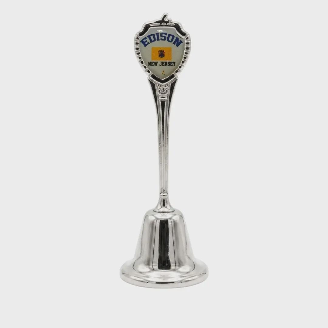 Edison New Jersey Collectible Souvenir Metal Zinc Long Bell
