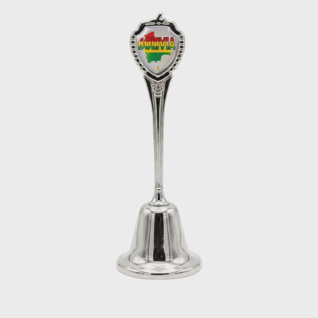 Bolivia Collectible Souvenir Metal Zinc Long Bell