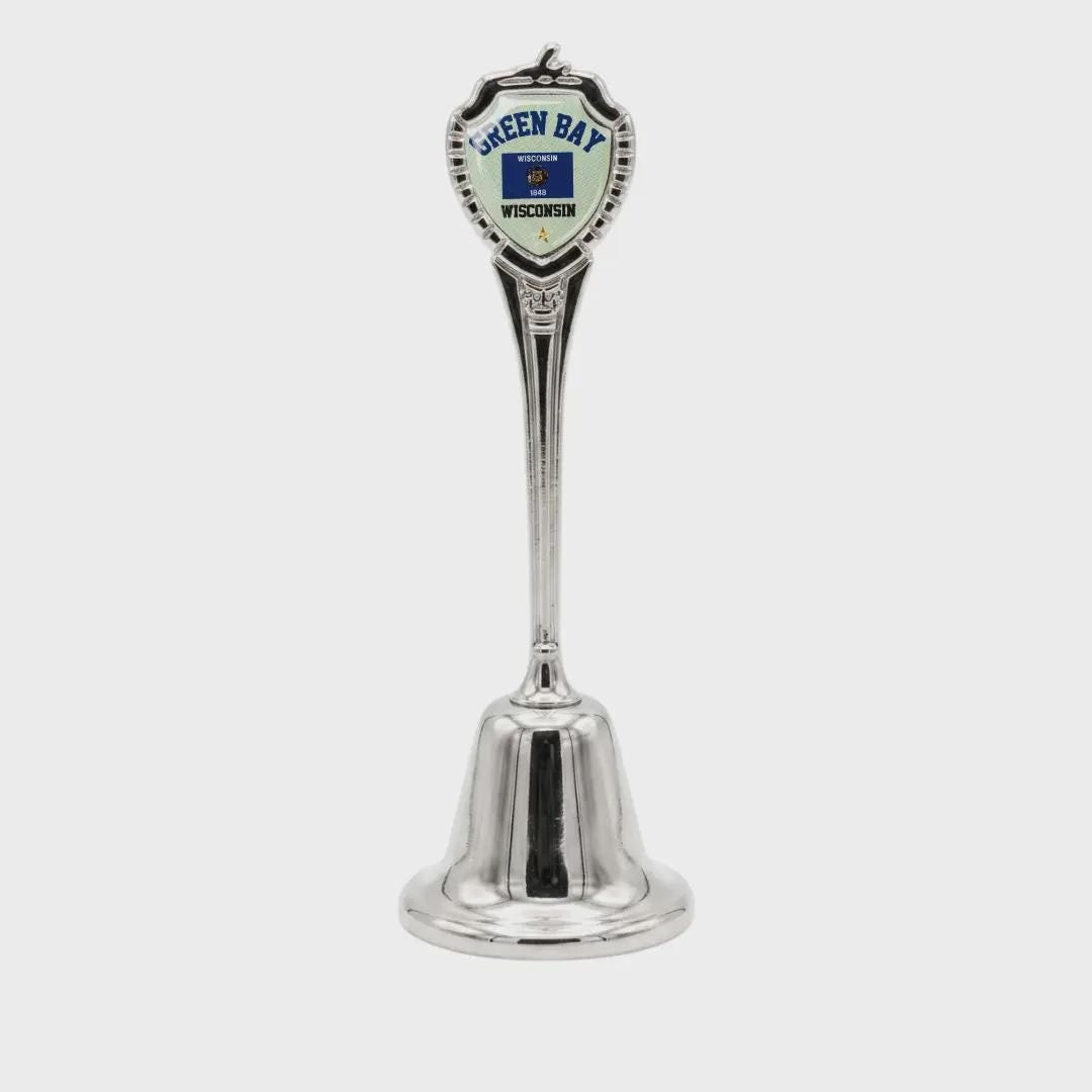Green Bay Wisconsin Collectible Souvenir Metal Zinc Long Bell