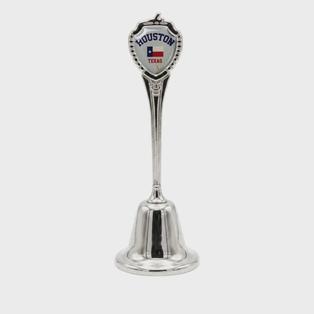 Houston Texas Collectible Souvenir Metal Zinc Long Bell