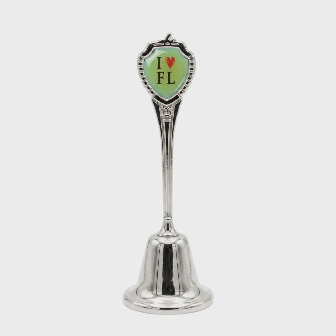 I love FL Collectible Souvenir Metal Zinc Long Bell