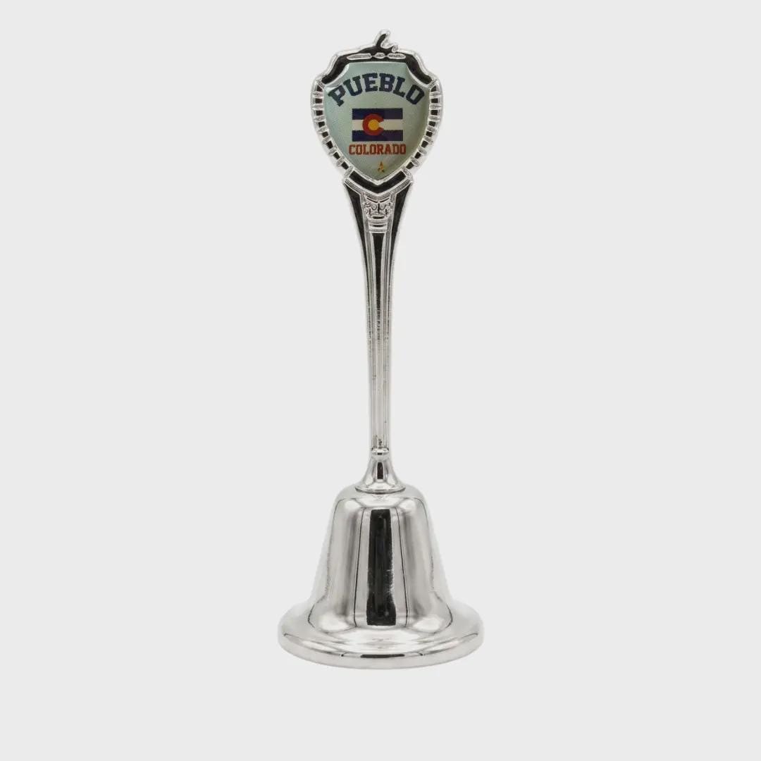 Pueblo Colorado Collectible Souvenir Metal Zinc Long Bell
