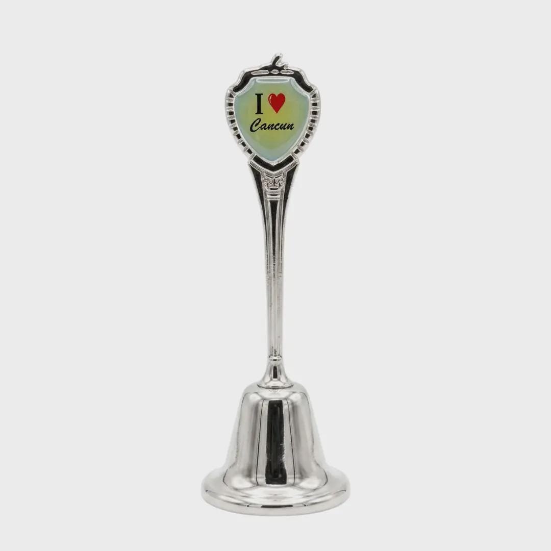 I love Cancun Collectible Souvenir Metal Zinc Long Bell