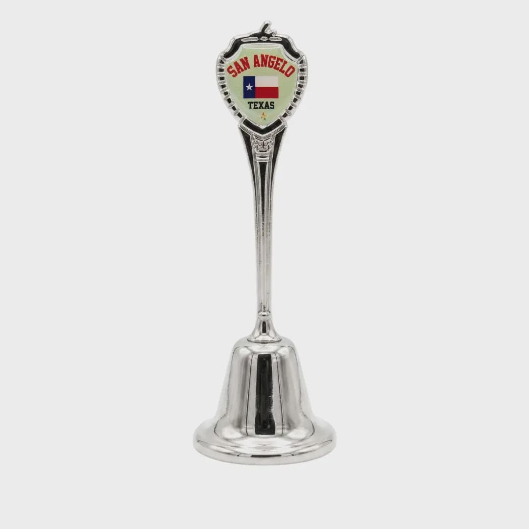 San Angelo Texas Collectible Souvenir Metal Zinc Long Bell