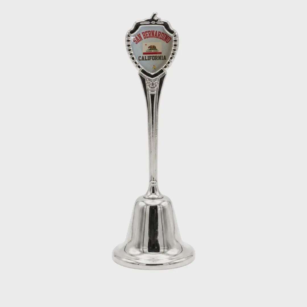 San Bernardino California Souvenir Metal Zinc Long Bell