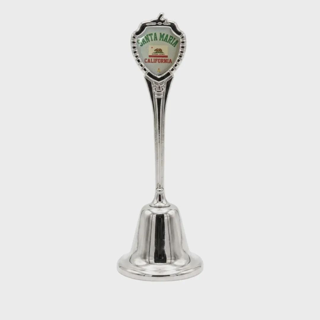 Santa Maria California Souvenir Metal Zinc Long Bell