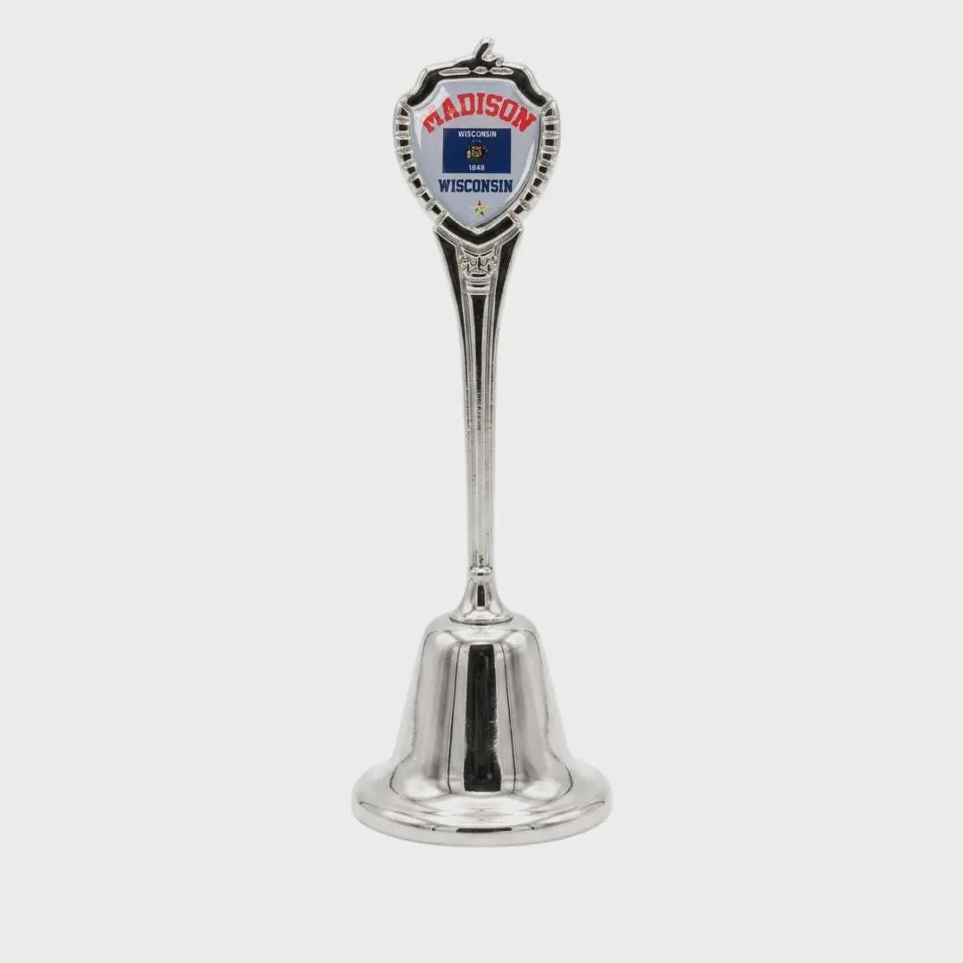 Madison Wisonsin Collectible Souvenir Metal Zinc Long Bell