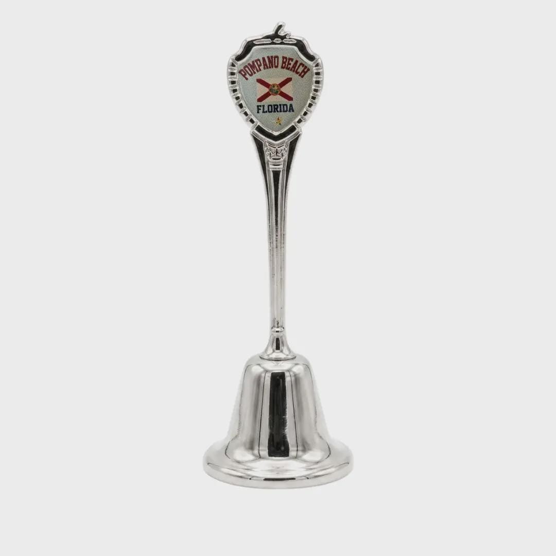 Pompano Beach Florida Souvenir Metal Zinc Long Bell