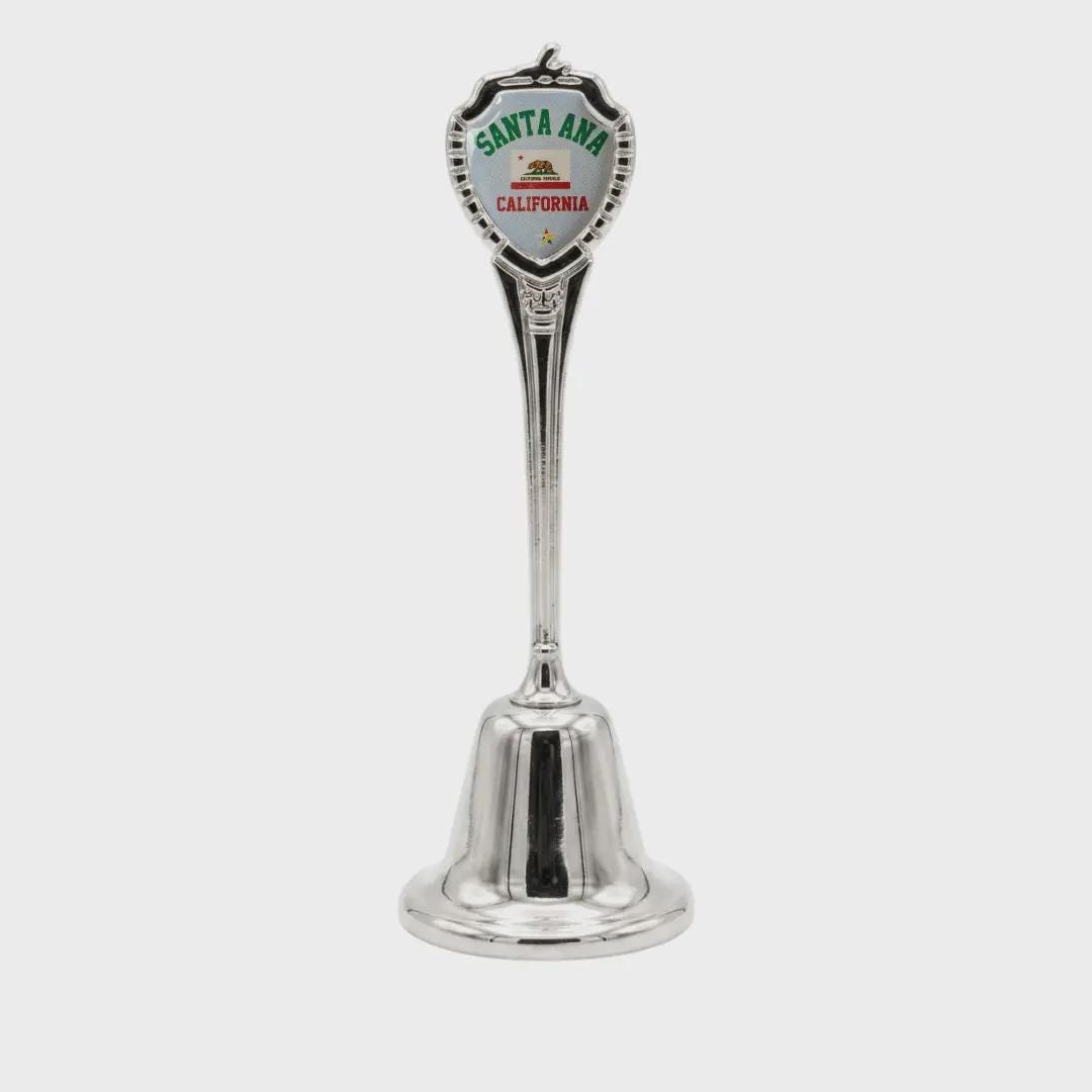 Santa Ana California Souvenir Metal Zinc Long Bell