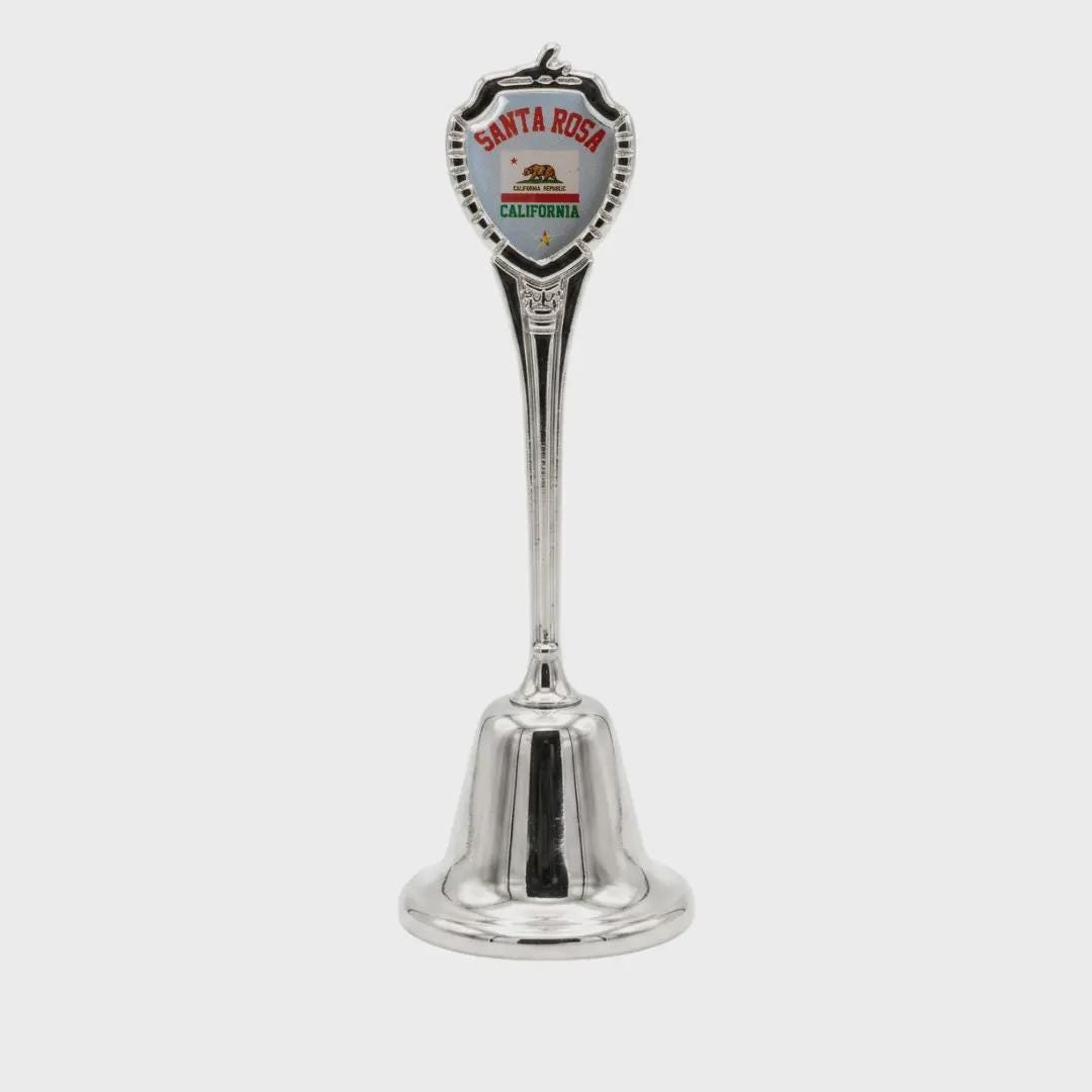 Santa Rosa California Souvenir Metal Zinc Long Bell
