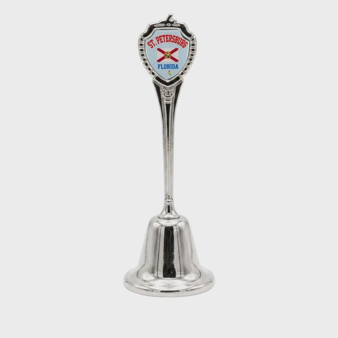 St Petersburg Florida Souvenir Metal Zinc Long Bell