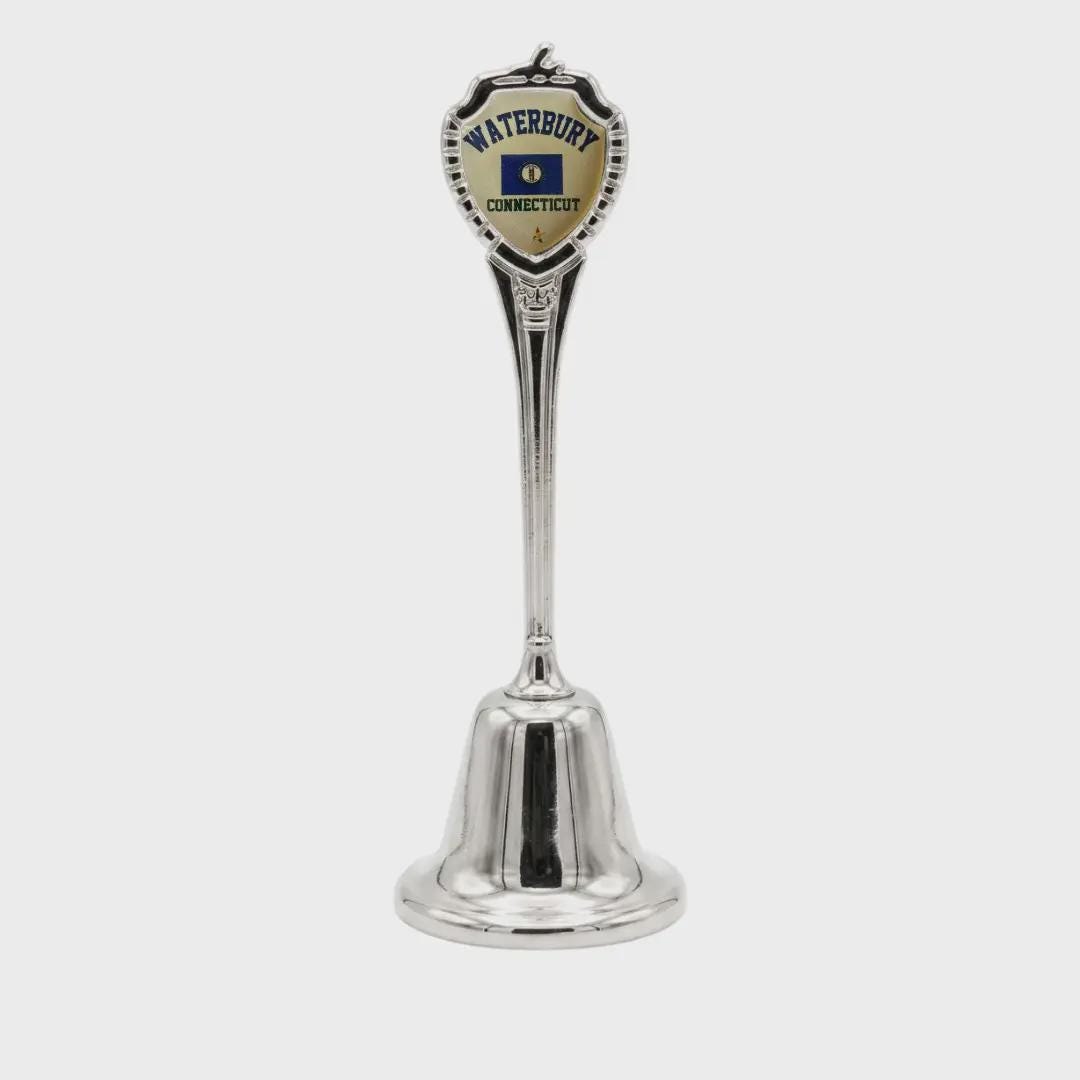 Waterbury Connecticut Souvenir Metal Zinc Long Bell