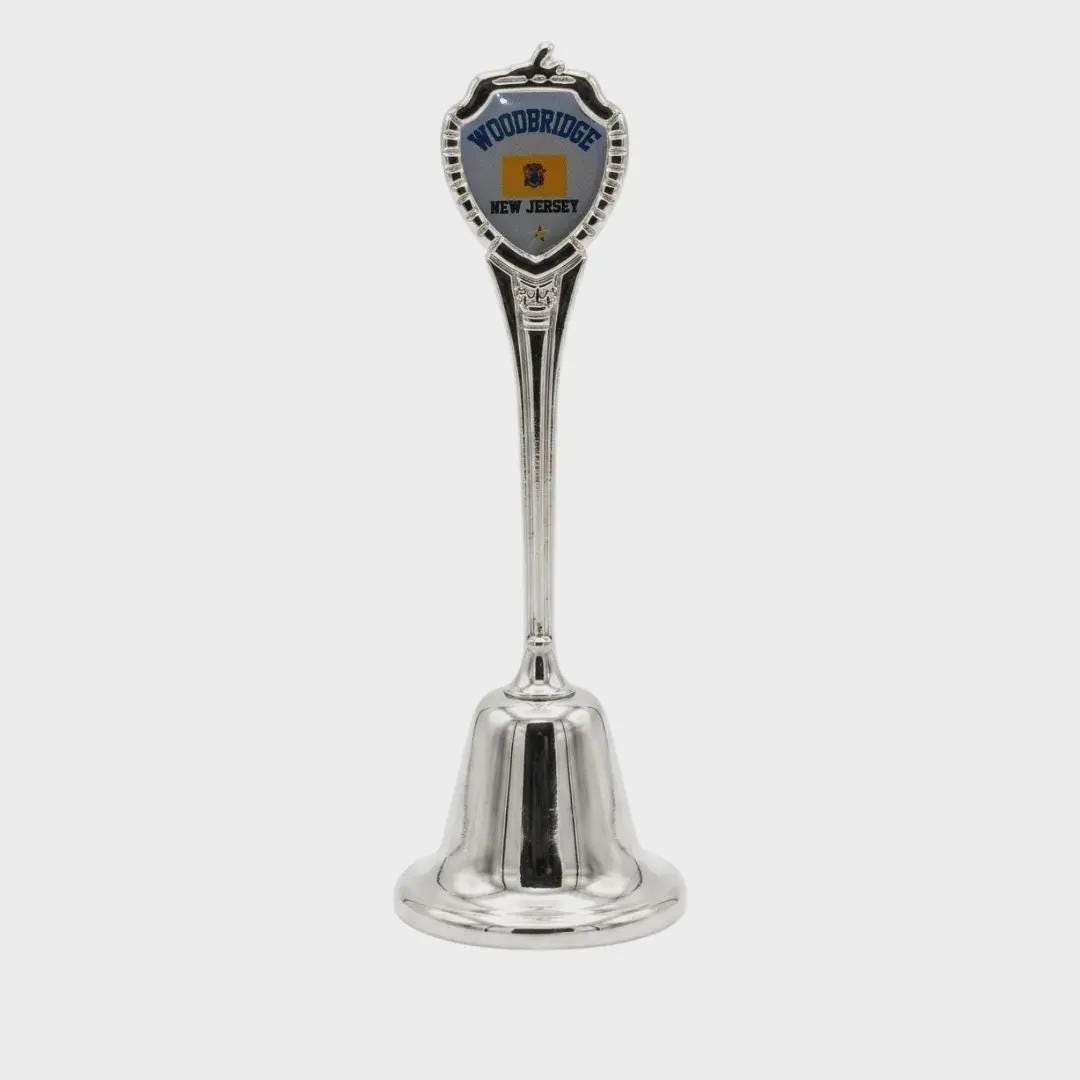 Woodbridge New Jersey Souvenir Metal Zinc Long Bell