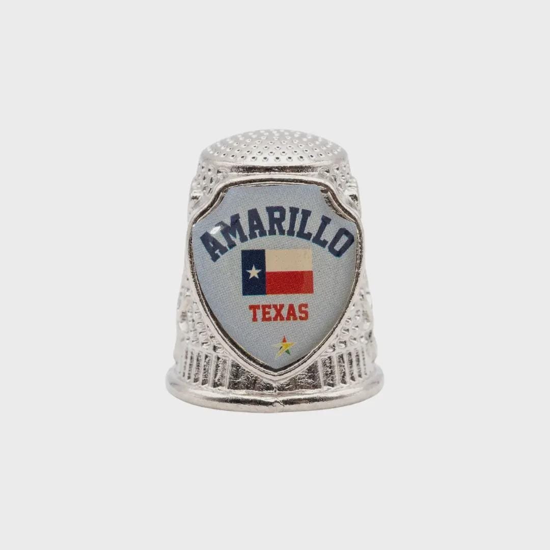 Amarillo Texas Collectible Souvenir Metal Zinc Thimble