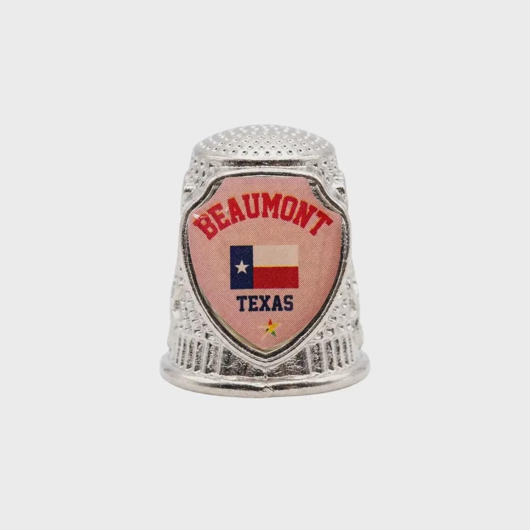 Beaumont Texas Collectible Souvenir Metal Zinc Thimble