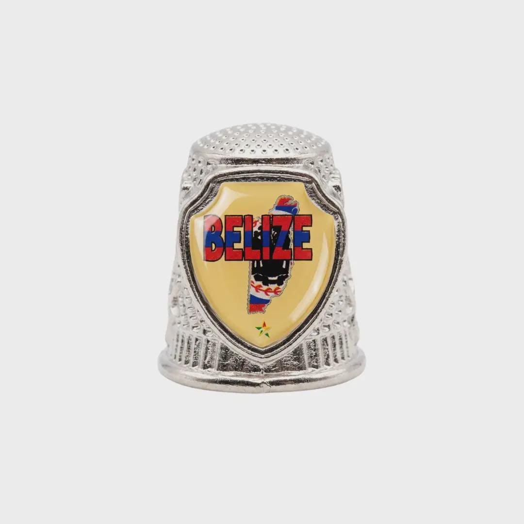 Belize Collectible Souvenir Metal Zinc Thimble