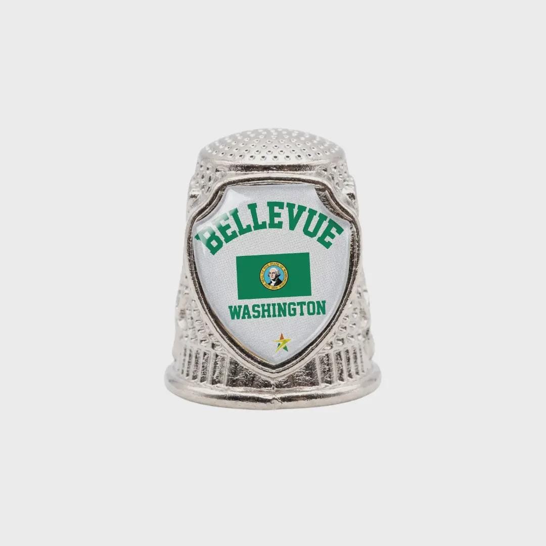Bellevue Washington Collectible Souvenir Metal Zinc Thimble