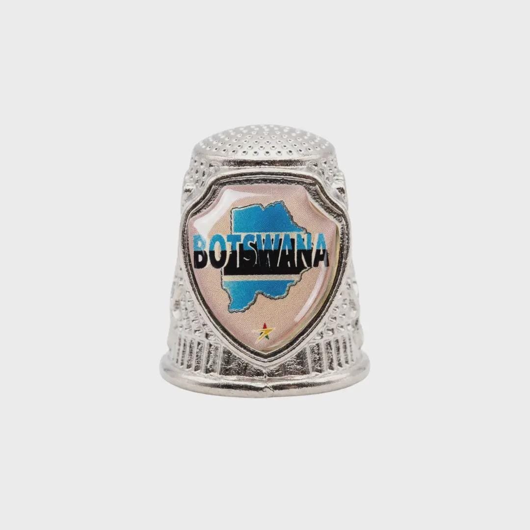 Botswana Collectible Souvenir Metal Zinc Thimble