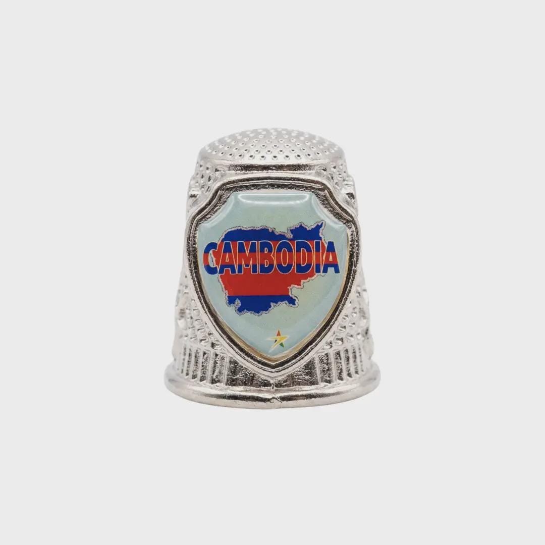 Cambodia Collectible Souvenir Metal Zinc Thimble