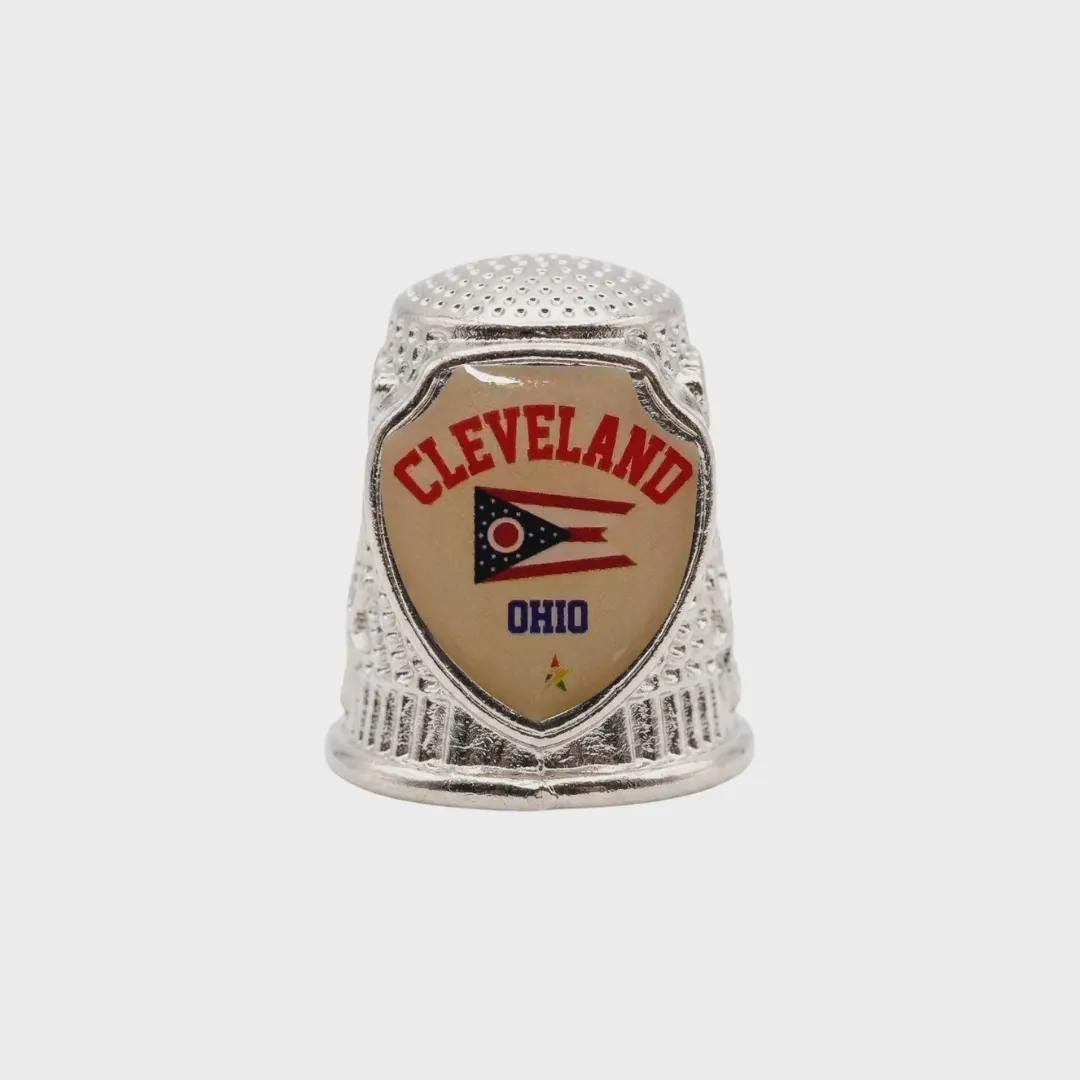Cleveland Ohio Collectible Souvenir Metal Zinc Thimble