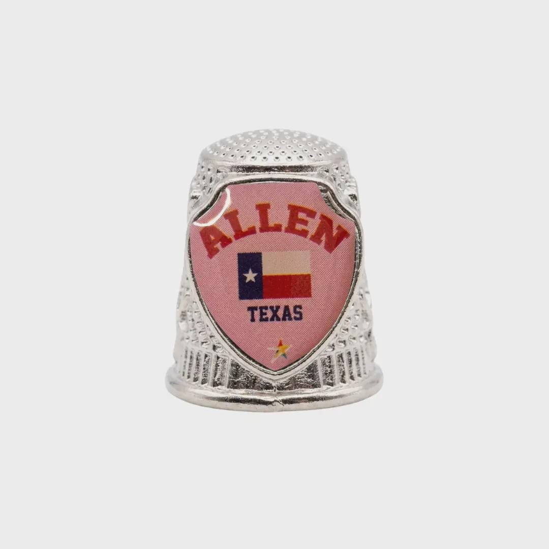 Allen Texas Collectible Souvenir Metal Zinc Thimble