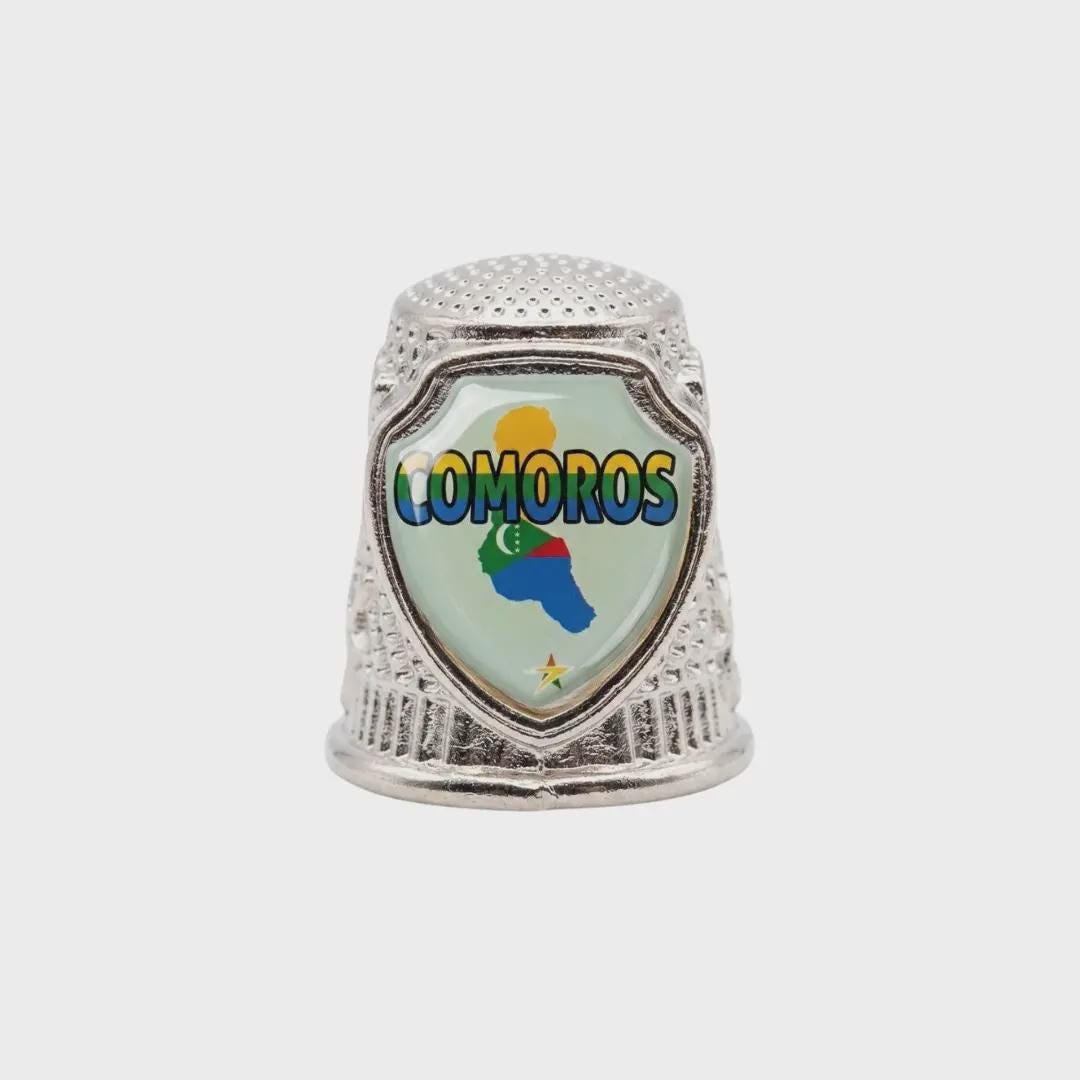 Comoros Collectible Souvenir Metal Zinc Thimble