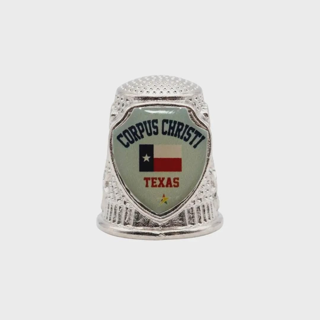 Corpus Christi Texas Collectible Souvenir Metal Zinc Thimble