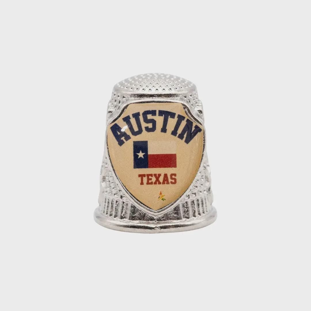 Austin Texas Collectible Souvenir Metal Zinc Thimble