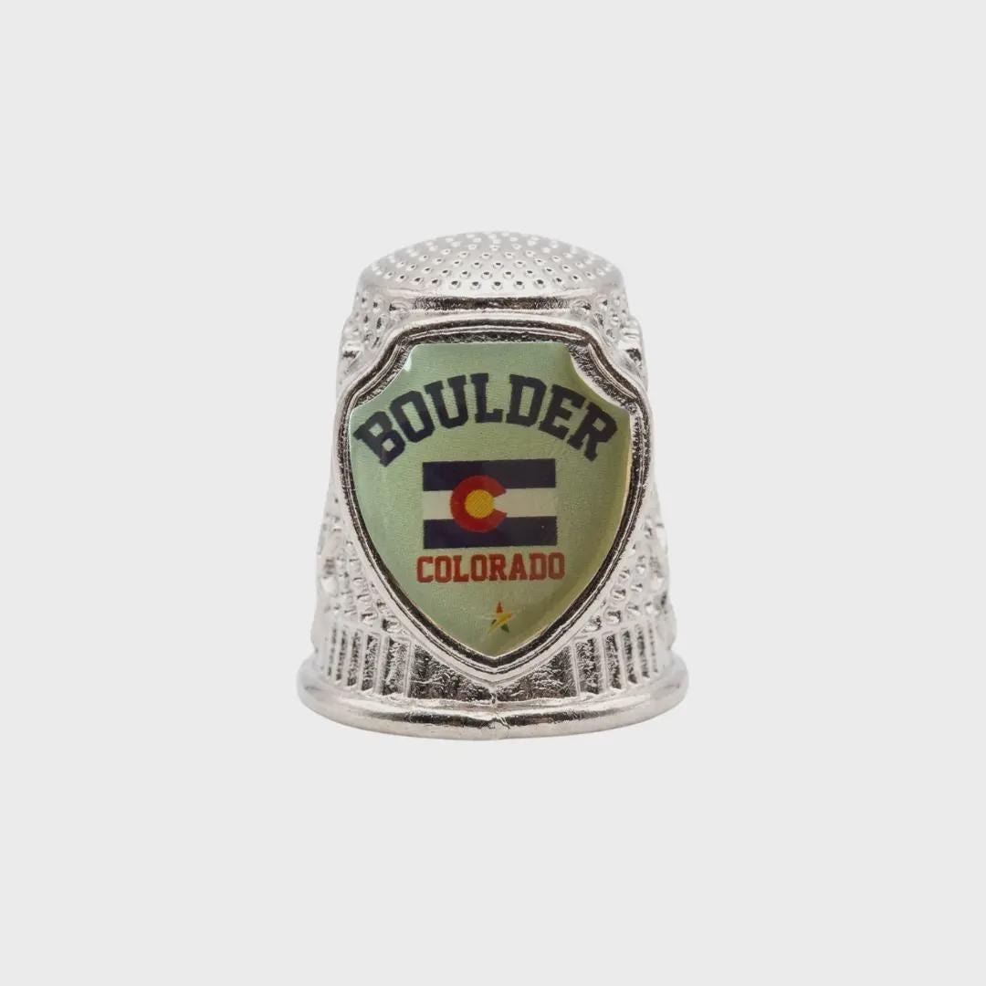 Boulder Colorado Collectible Souvenir Metal Zinc Thimble