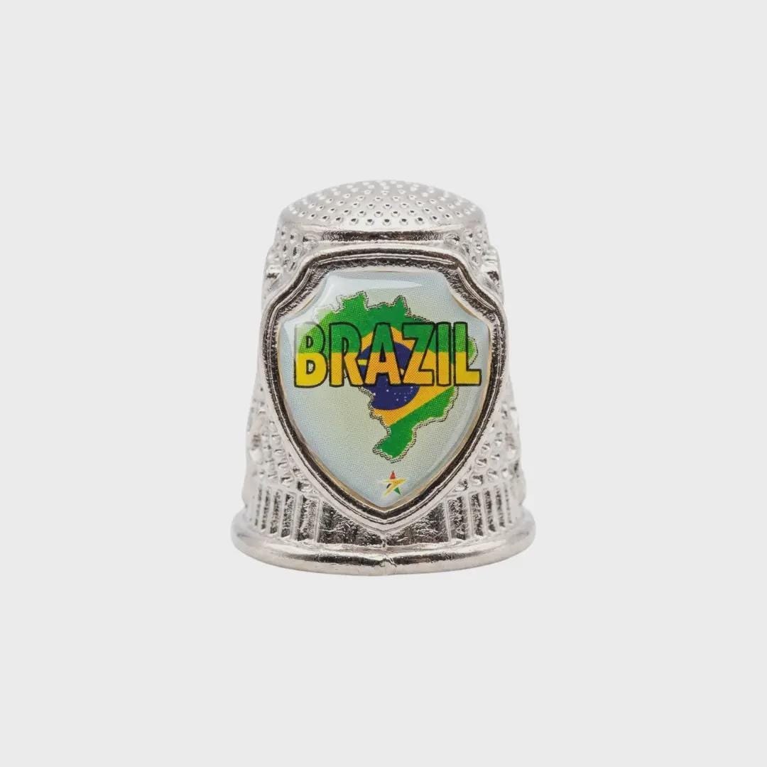 Brazil Collectible Souvenir Metal Zinc Thimble