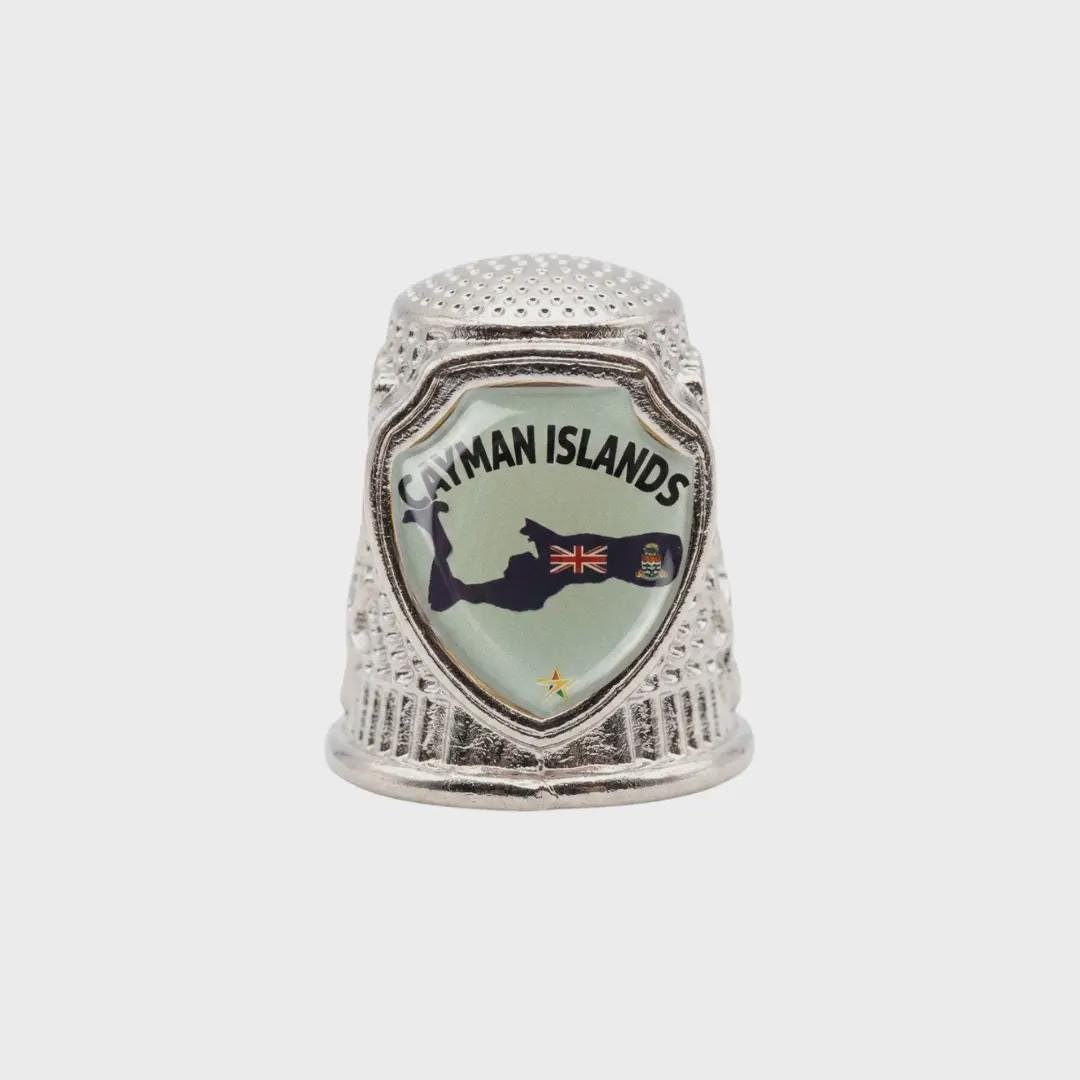 Cayman Islands Collectible Souvenir Metal Zinc Thimble