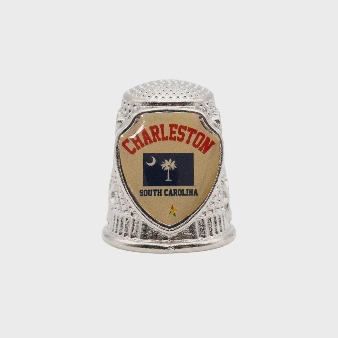 Charleston South Carolina Souvenir Metal Zinc Thimble
