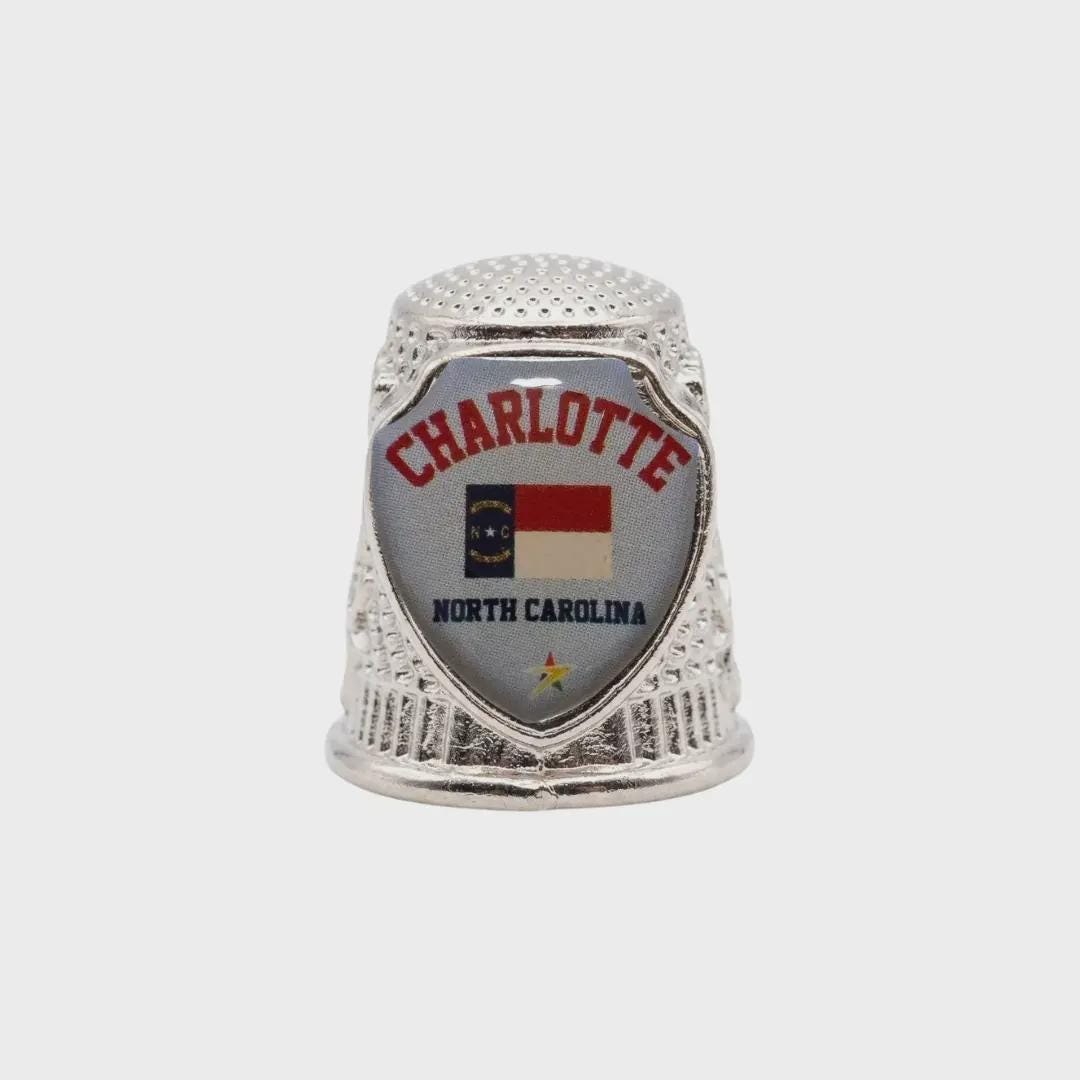 Charlotte North Carolina Souvenir Metal Zinc Thimble