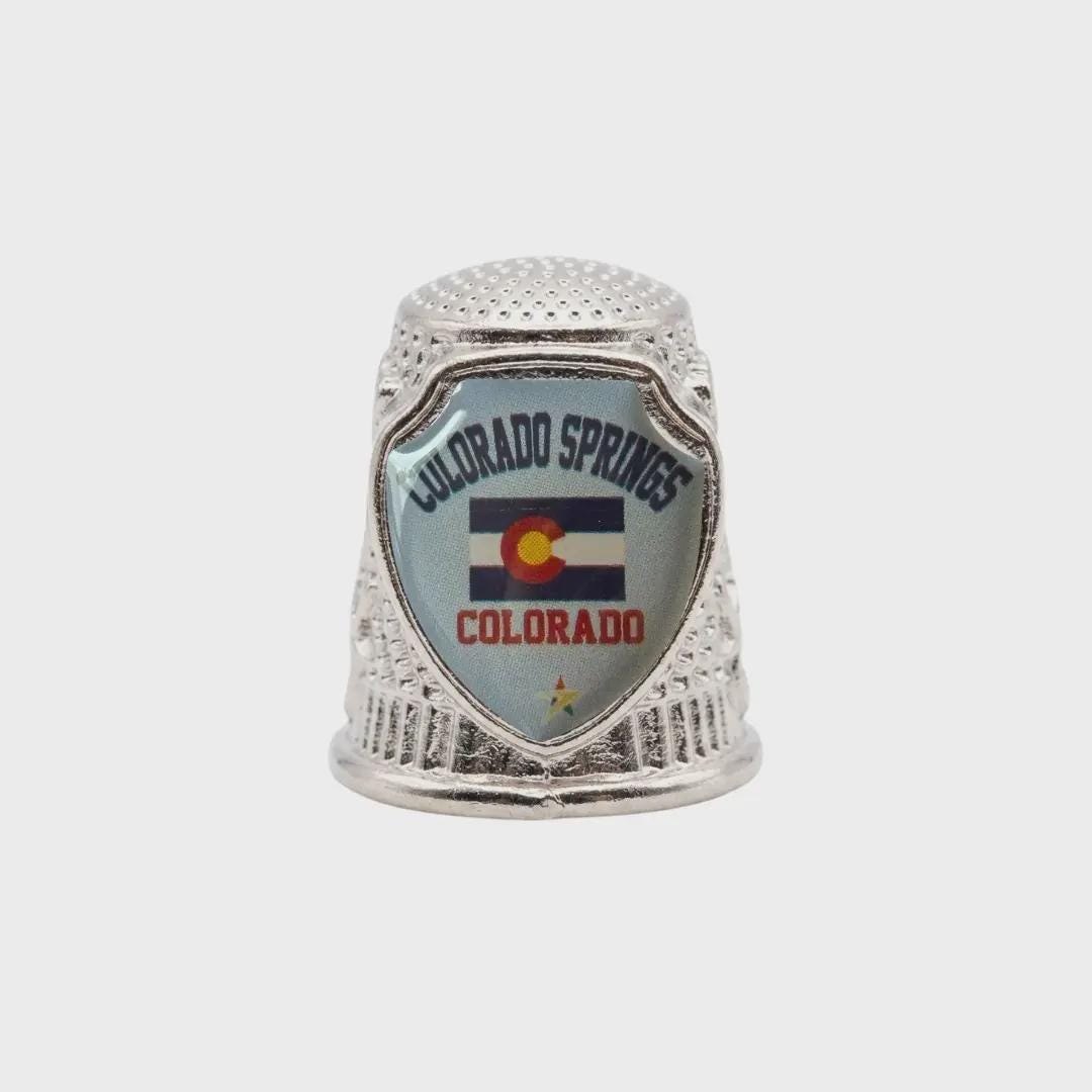 Colorado Springs Colorado Souvenir Metal Zinc Thimble